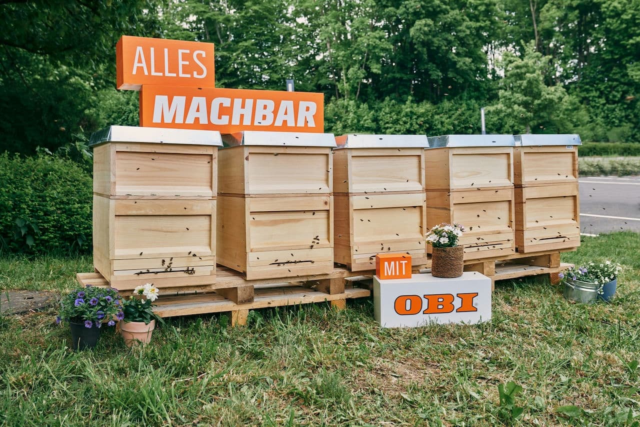 Bienenstöcke bei einem Firmenstandort